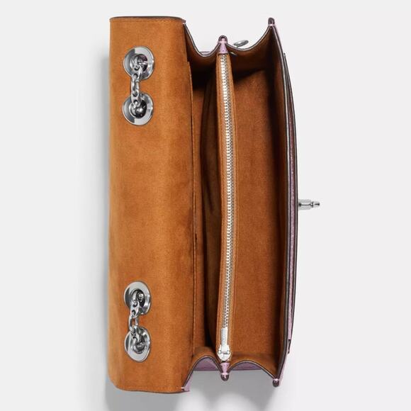 NWT Coach Lane Shoulder Bag In Signature Canvas/PebbleLeather/ Khaki-Purple - Picture 9 of 12